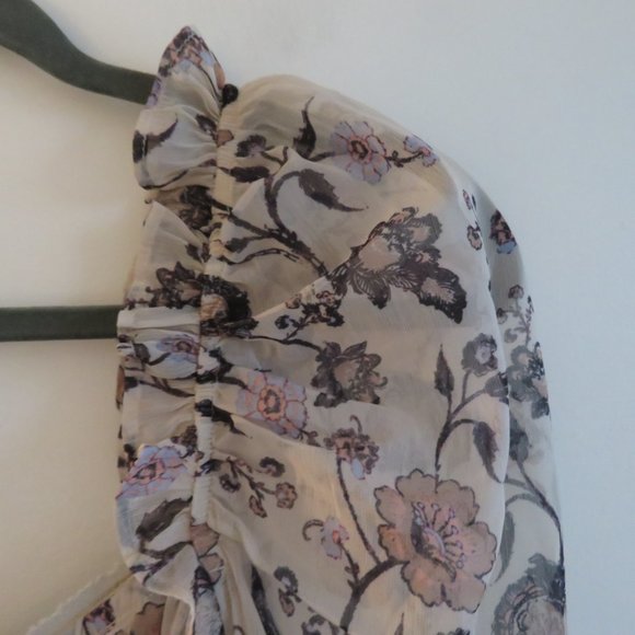 FREE PEOPLE Brunch Date Sheer Bodysuit in Floral Ivory Combo - Size S NWT - Picture 5 of 16